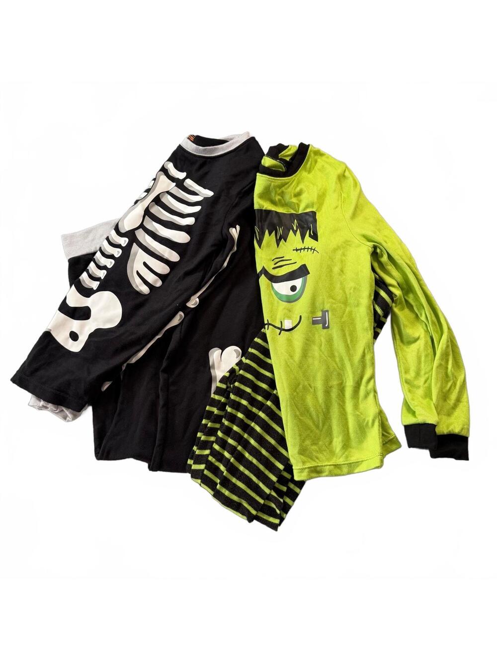 Way To Celebrate Halloween Kids Pajamas Lot 2 Pair Skeleton Frankenstein Size 10